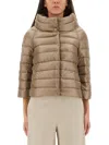 Herno Chantilly Polyamide Down Feather Jacket In Brown