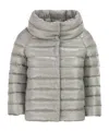 Herno Sofia Padded Mini Cape In Gray