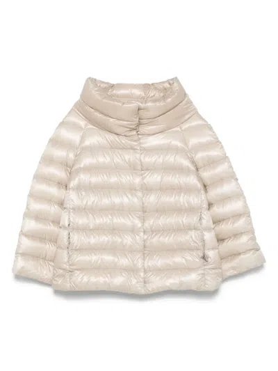Herno Pink Reversible Quilted Down Jacket In Neutral