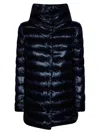 Herno Sofia Quilted Button Parka In Blue