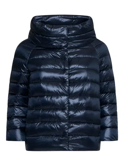 Herno Sofia Quilted High-neck Jacket In Blue