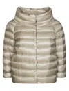 Herno Iconico Woman Puffer Cream Size 8 Polyamide In Gold