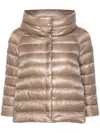 Herno Beige Sofia Short Down Jacket In Grey