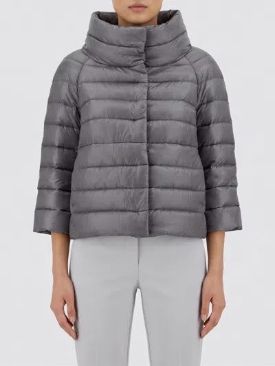 Herno Sofia Short Ultra-light Nylon Down Jacket With High Neck In Gray