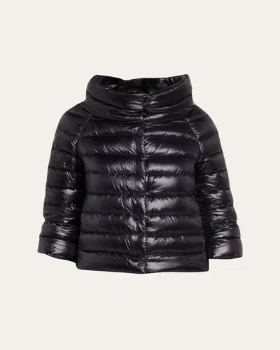 Herno Sofia Ultra-lightweight Down Bolero Jacket In Black