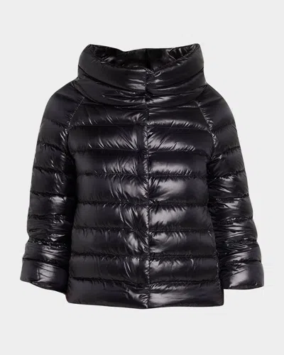 Herno Sofia Ultra-lightweight Down Bolero Jacket In Black
