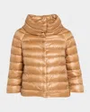 Herno Sofia Ultra-lightweight Down Bolero Jacket In Brown