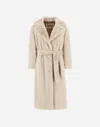 Herno Soft Alternative Fur Coat In Neutral