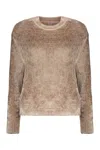 Herno Soft Beige Sweater With A Round Neckline In Brown