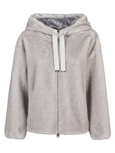 HERNO SOFT FAUX FUR BOMBER