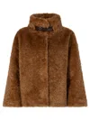 Herno Soft Faux Fur Coat In Brown