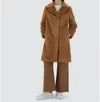 Herno Soft Faux Fur Coat In Camel