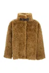 Herno Soft Faux Fur Coat In Brown