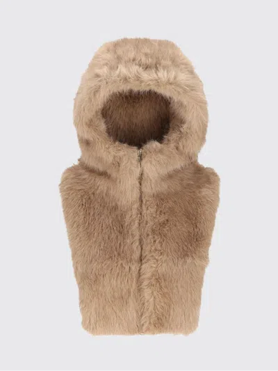 Herno Soft Faux Fur Scarf Collar With Concealed Closure In Brown