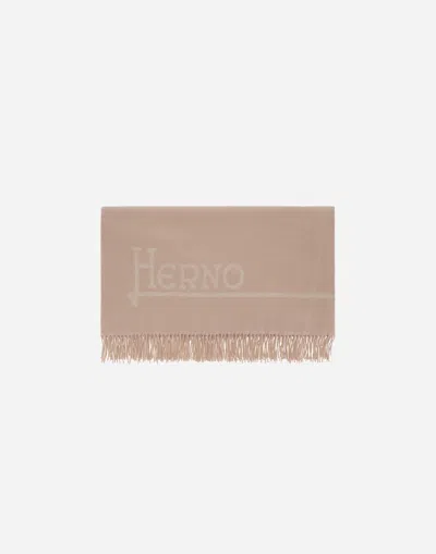Herno Soft Wool And Cashmere Blanket In Chantilly
