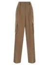 Herno Women Soft Wool Cargo Pants In Camel