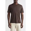 Herno Solid Wool Jersey Crewneck T-shirt In Brown