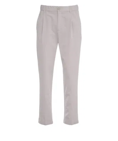 Herno Technical Stretch Seersucker Drawstring Trousers In Gray