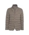 Herno Sophisticated Gray Quilted Down Jacket In Brown