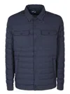 Herno Quilted Down Shirt Jacket In Blue