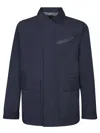 Herno Navy Blue Lightweight Jacket In Blue