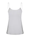 Herno Spaghetti Strap Satin Tank Top In Gray