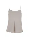 Herno U-neck Technical Polyester Tank Top In Beige