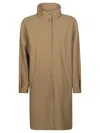 Herno Single-breasted Midi Coat In Beige