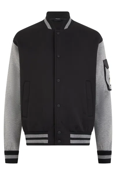 Herno Sports Bomber Jacket In Shades Of Black And Gray