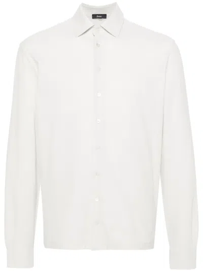 Herno Spread-collar Cotton Shirt In Nude