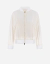 Herno Spring Lace And Ecoage Bomber Jacket In White