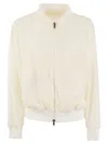 Herno Spring Lace And Ecoage Bomber Jacket In White