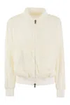 Herno Spring Lace And Ecoage Bomber Jacket In White