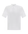 Herno White Knit Effect Jersey Polo Shirt
