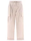 HERNO SS24 GRAY CARGO TROUSERS FOR WOMEN