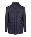 Herno Quilted Flap-pocket Puffer Jacket In Blue
