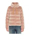 Herno Drawstring Detail Velvet-effect Jacket In Pink