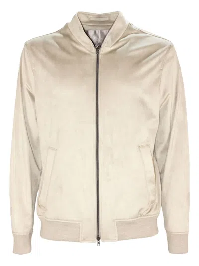 Herno Stand-collar Welt-pocket Bomber Jacket In Neutral