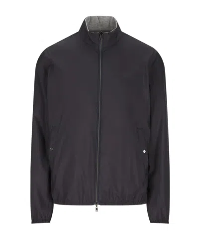 Herno Stand-up Collar Zip-up Casual Jacket In Blue