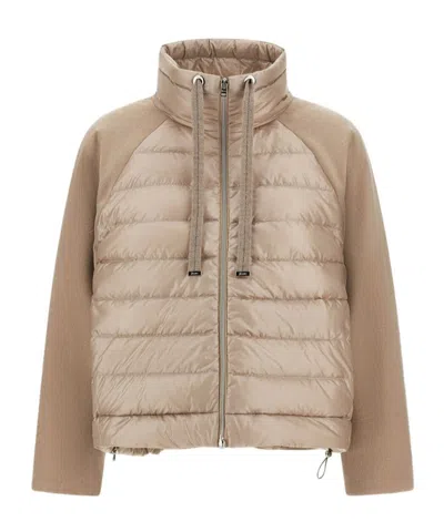 Herno Stand-up Collar Down Jacket In Animal Print