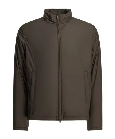 Herno Stand-up Collar Zip-up Jacket In Green