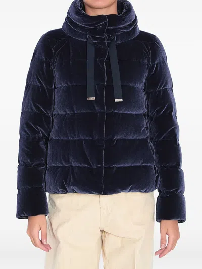 Herno Stehkragen Samt In Blue
