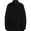 Herno Storm System® Virgin Wool Field Jacket In Blue Navy