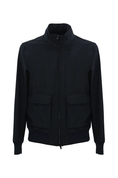 Herno Storm System Wool Bomber In Blu