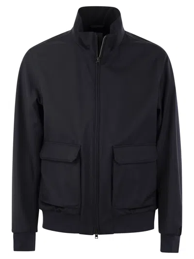 HERNO STORM WOOL LAYERED BOMBER JACKET