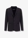 Herno Technical Stretch Seersucker Blazer In Blue