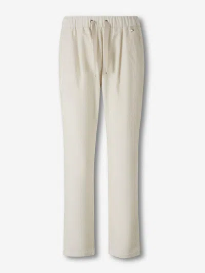 Herno Straight Corduroy Pants In White