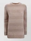 Herno Straight Cut Crew Neck Knit Jumper In Brown