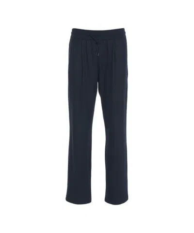 Herno Straight-cut Joggers With Adjustable Drawstring In Blue