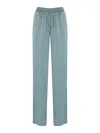Herno Straight Trousers In Technical Fabric In Blue